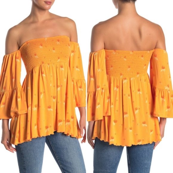 Free People Tops - Free People Lana Orange Tunic. XS, M